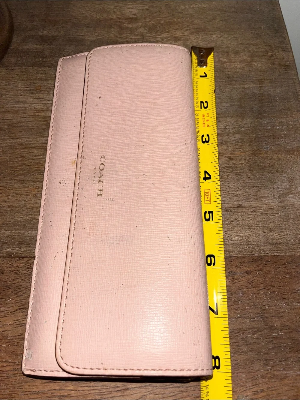 Coach Pink Slim Bifold Wallet with Zip Coin Pocket